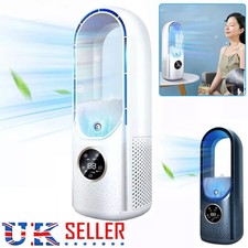 Portable Air Cooler Leafless Electric Fan 6 Speed Silent Timer Air Conditioner U