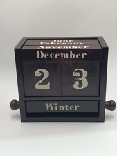 Wooden Desk Blocks Calendar Perpetual Block Month Date Display Home Decor