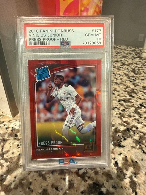 2018-19 Panini Donruss - Rated Rookie Vinicius Junior #177 Press Proof Red (RC)