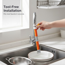 Faucet Extender with Water Filter, 360 Degree Rotating Faucet Extension Tube