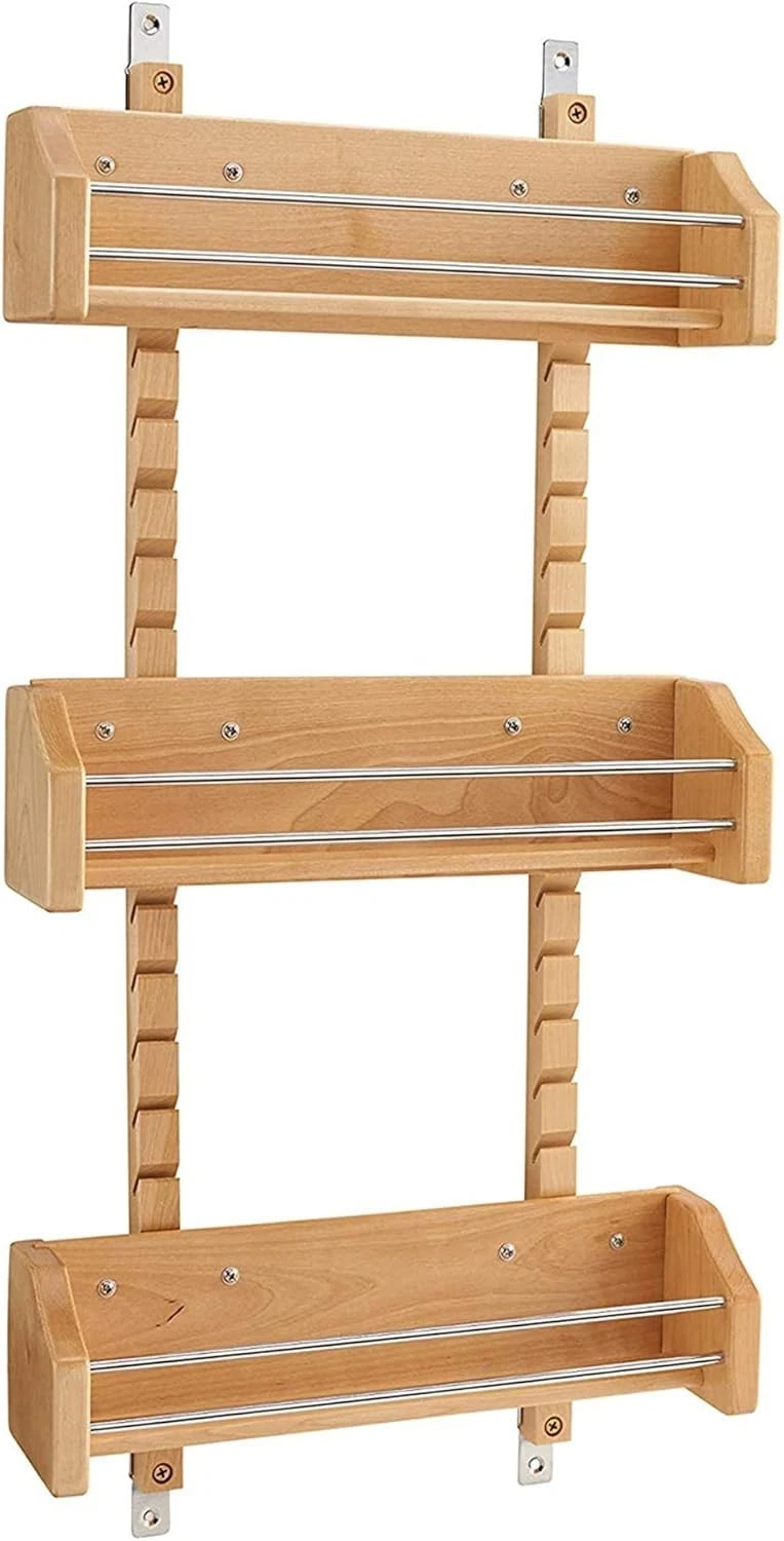 Rev-A-Shelf Medium Adjustable 3-Shelf Cabinet Door Mount Spice Rack, 4ASR-18