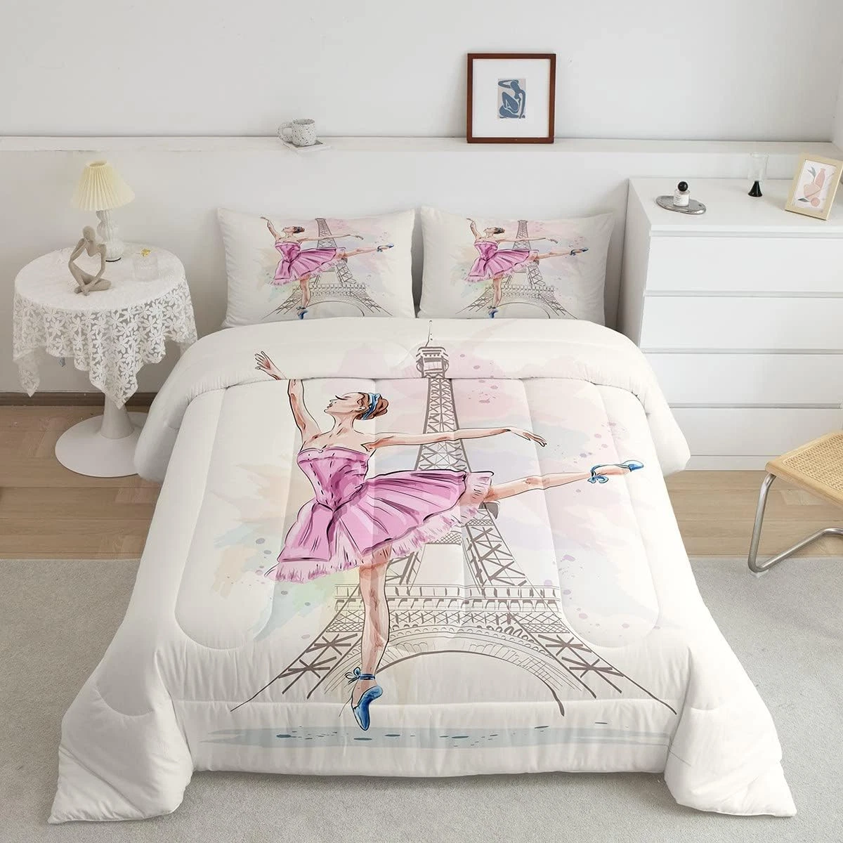 CIUNVXD Set di 3 copripiumini 3D a forma di rosa, romantico, per adulti e adolescenti (A, 200x200 cm