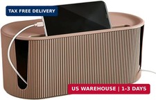 Cable Management Box,Desk Cord Organizer with Groove Cover,Plastic Cord Hider Bo