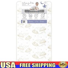 Two-Sided 5in Crib Mattress Hypoallergenic Waterproof Breathable Firm Coils New