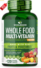 Men's Whole Food Multivitamin Natural Vitamins Minerals Organic 120 Tablets US
