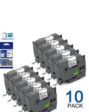 10PK For Brother P-Touch TZe-231 TZ-231 12mm White Standard Laminated Label Tape