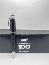 Montblanc Starwalker Roller Black & Silver Body + Clips Ballpoint Pen IBlack Ink