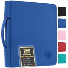Fabmaker Top Load Binder Holds 360 Cards with Hard Card Sleeves, Portable Card B