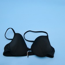 Victoria's Secret Bikini Top Women 36B Underwire Molded Cup Black Polyamide