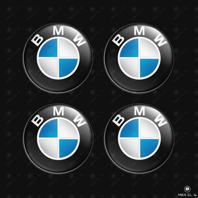 BMW Wheel Center Cap Decals 4pcs 3D Domed Resin Sticker Emblems