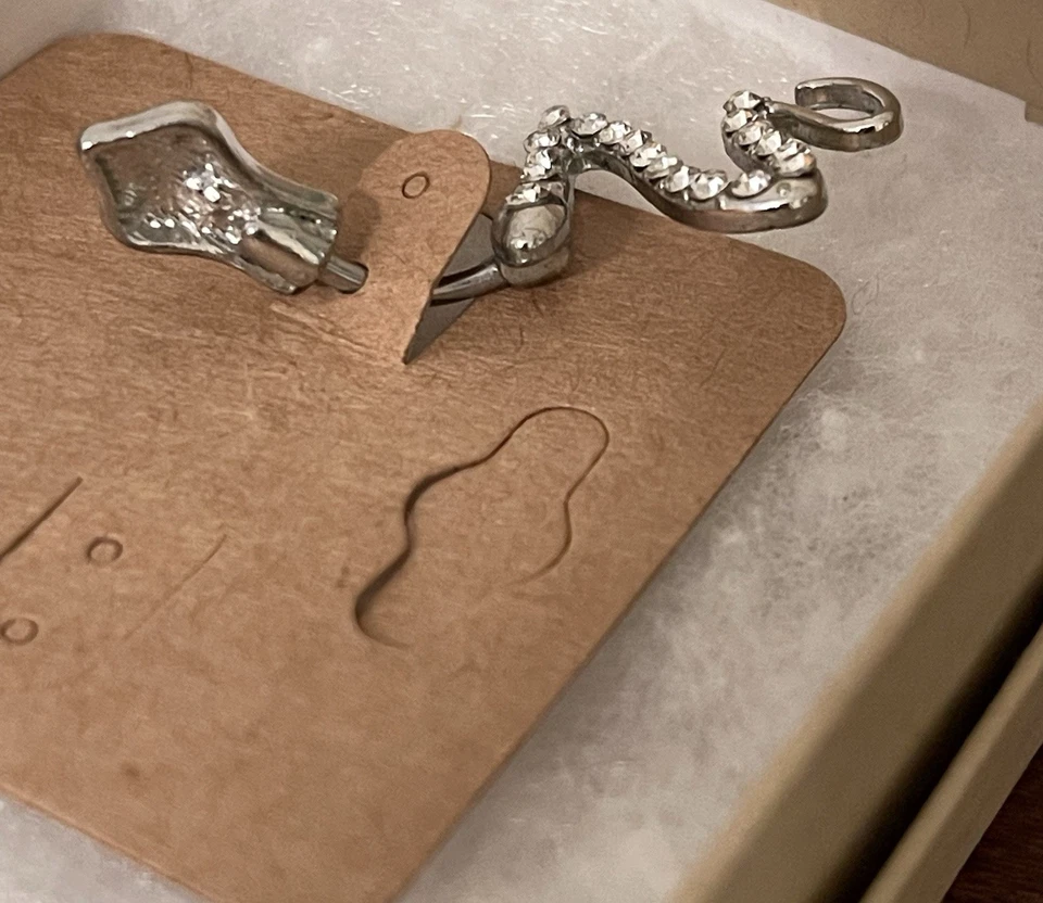 Стразы змея черные глаза из нержавеющей стали пупок кнопка кольцо гвоздики 1,5» новый - Изображение 3 из 4