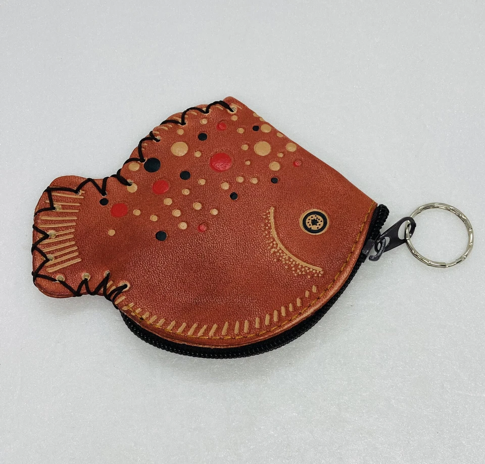 Vintage Fish Shaped Coin Pouch Wallet Water Resistant Shell 22 - Image 2 of 4