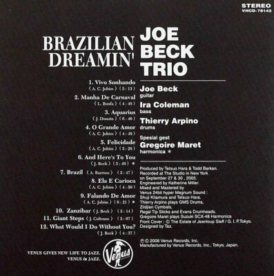 Joe Beck Trio Jazz Guitar SEALED NEW CD 
