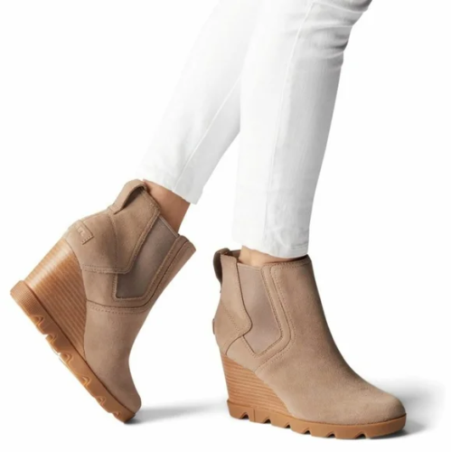 joan uptown waterproof wedge bootie