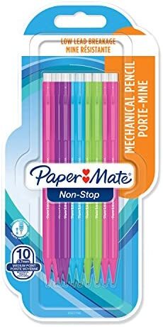 Paper Mate Non-Stop Mechanical Pencil | 0.7mm | HB #2 | Assorted Neon Barrel Co