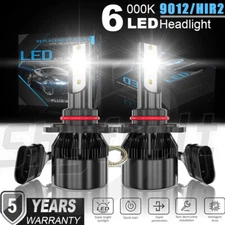 2x 9012 HIR2 LED Headlight Bulbs Conversion Kits 6000K Hi Low Beam Bulb