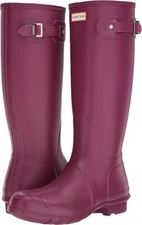 Hunter Boots Women's Original Matta Rain Boots - Violet - New - FREE SHIPPING