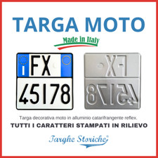 Targa Moto Decorativa - personalizzata Qualità Premium Alluminio Catarifrangente