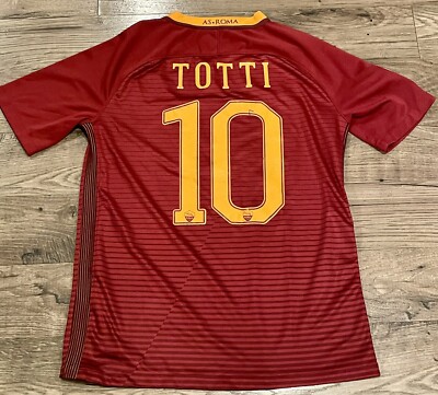 Nike AS Roma Home Shirt 2016/17 Totti #10 Men's Size Small | eBay