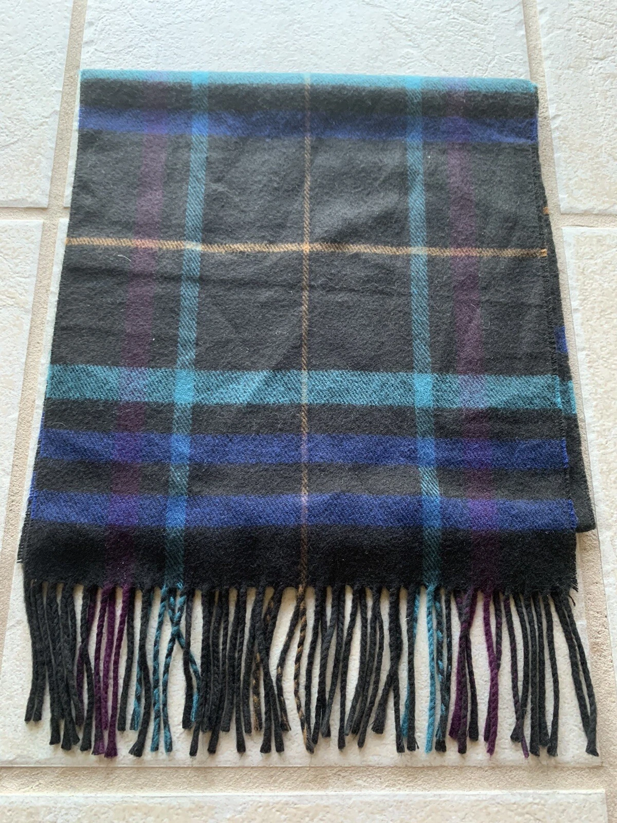 VINTAGE Christian Dior Monsieur Cashmaire 100 % Acrylique FRANGE PLAID