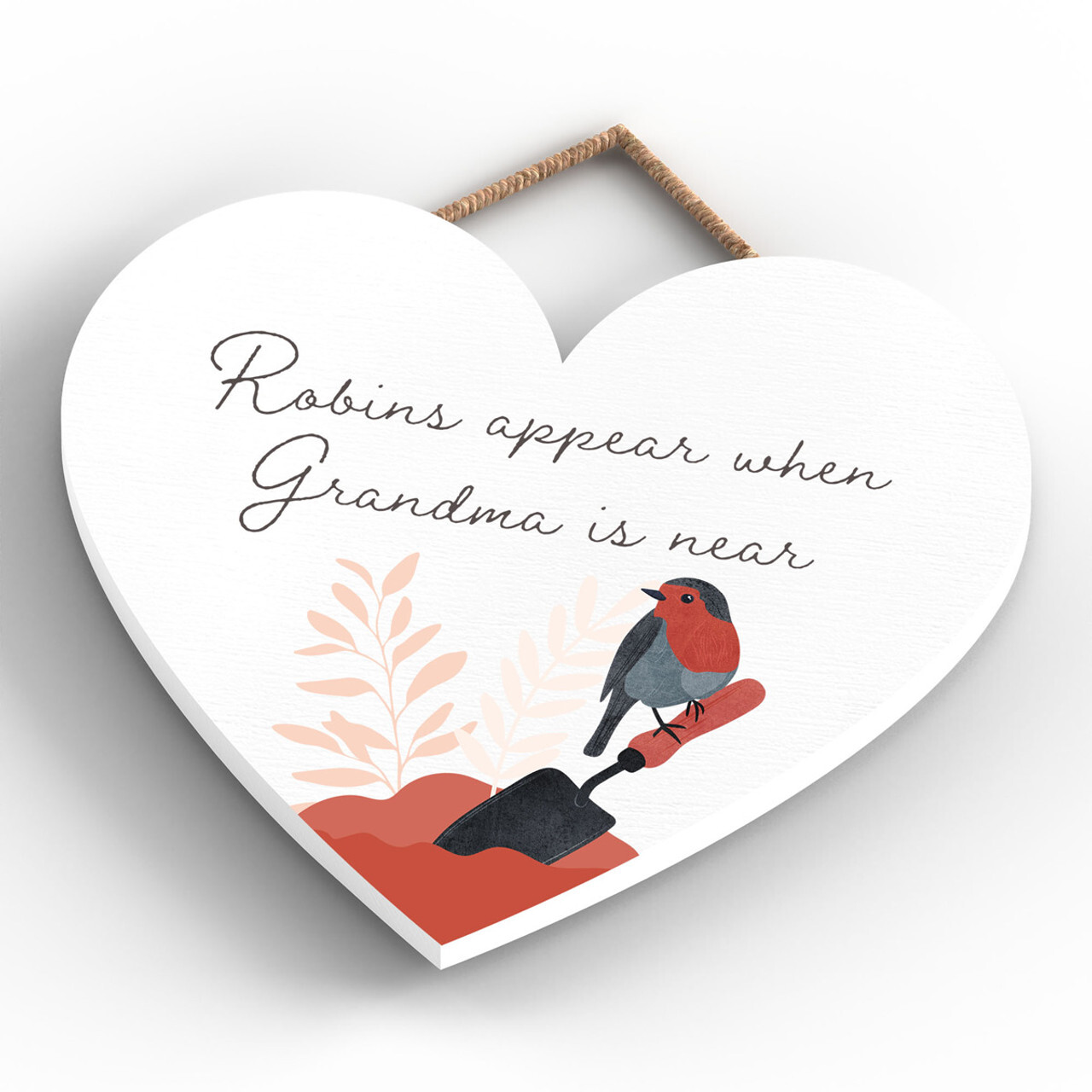Robins Appear When Grandma is Near Wooden Plaque Rustic Memorial Unique Gift