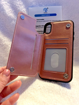 ONETOP iPhone XR Wallet Case with Card Holder, Premium PU Leather Card Slots