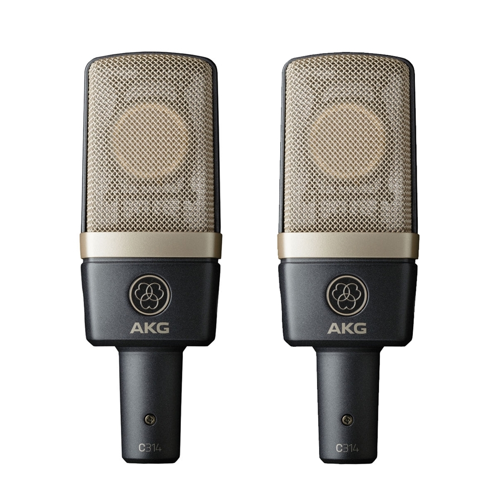 AKG C314 Matched Pair Stereo Set Condenser Mics. U.S. Authorized