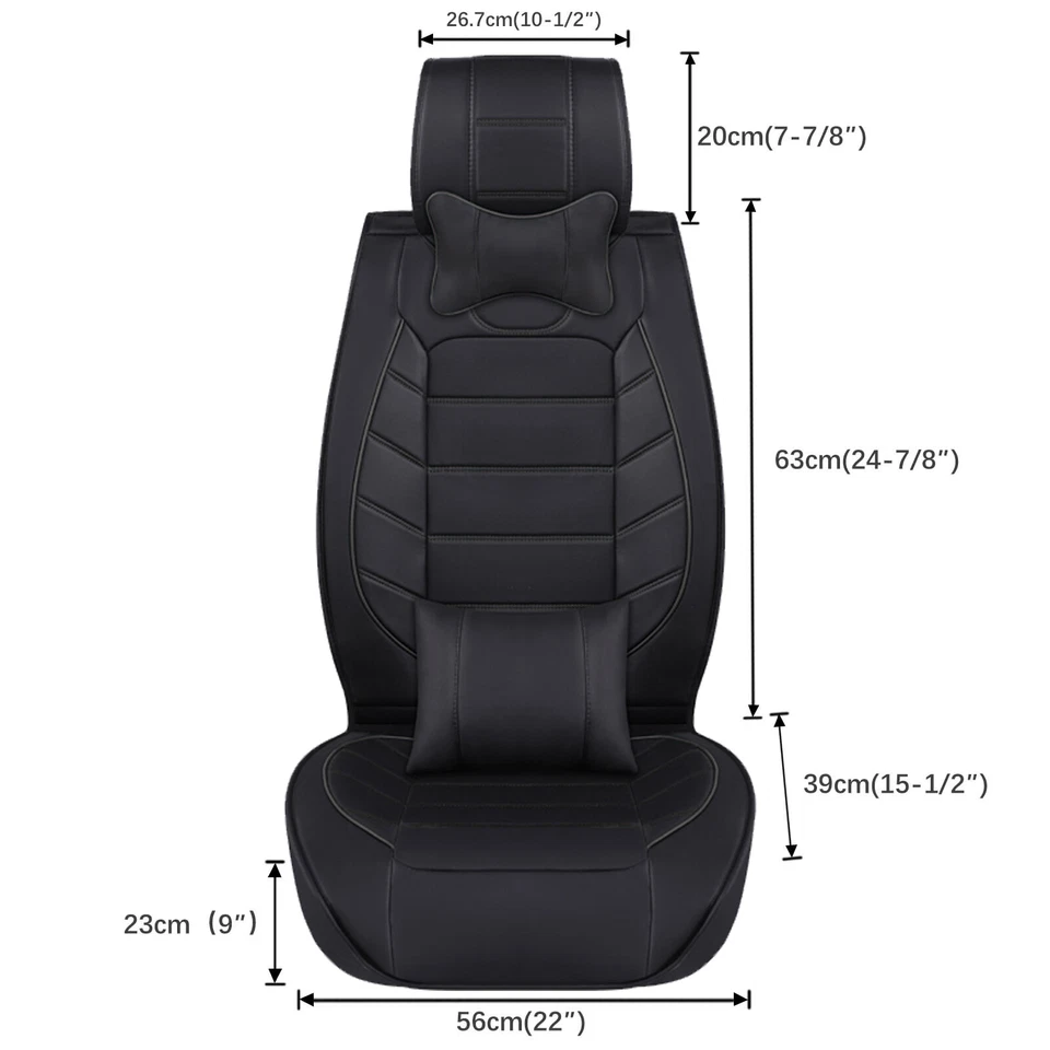 Juego completo de 5 fundas de asiento de coche cojín de cuero PU delantero trasero para Kia Optima 2001-2020 Foto 3 de 4