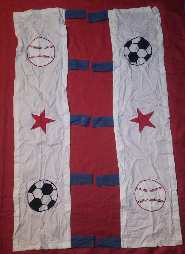 Лот из 3 шт. занавесок на окно SCORE 44 дюйма СПОРТИВНЫЕ БЕЙСБОЛЬНЫЕ ФУТБОЛЬНЫЕ шторы с наволочкой  - Изображение 3 из 3