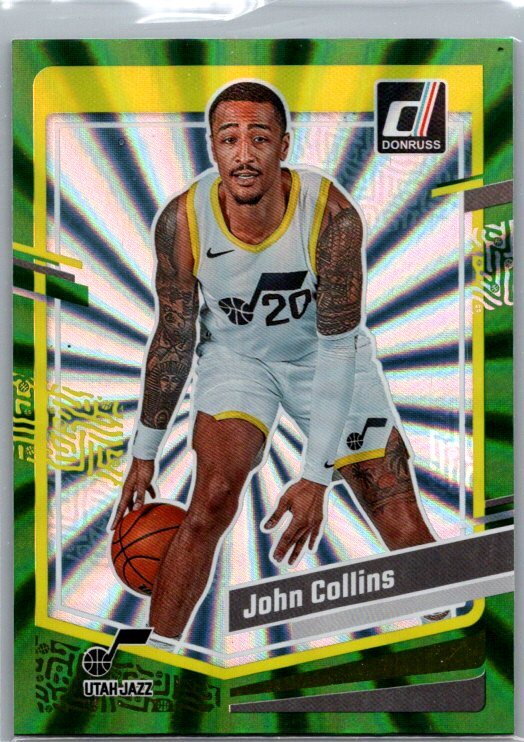 2023-24 Donruss #184 John Collins Green Laser Holo