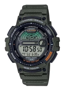 Casio WS-1200H-3AV, 10 Year Battery Watch, 100 Meter, Fishing Gear,3 Alarms, NEW
