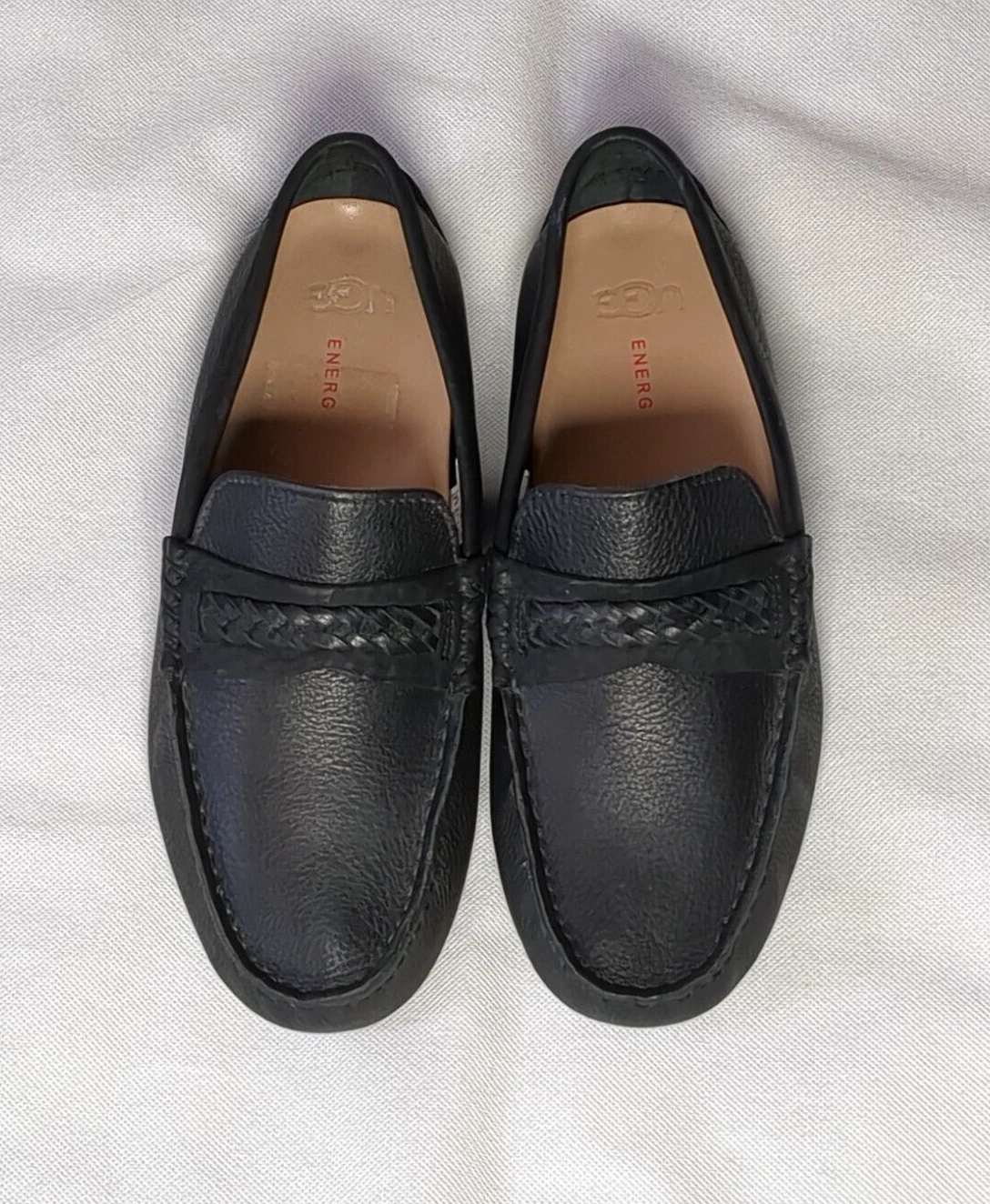 Scarpe UGG Uomo 7 EE Henrick Mocassino Pelle Treccia Nero