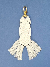 Macrame Keychain Keyring Handmade Swivel Clasp Hook Boho Backpack Purse Bag