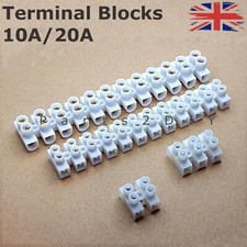 2/3/12 Way Strip Connectors Terminal Block 10Amp/20Amp Choc Cable Wire Join UK