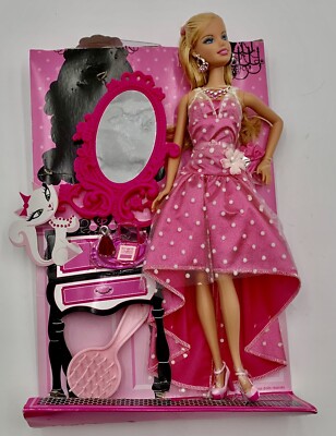 2008 Color Your World Pink Polka Dot Dress Barbie Doll-New in Box