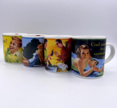 COCA COLA Sammeltassen 2003 Espresso Mokka Tassen Vintage Look Pios vollständig
