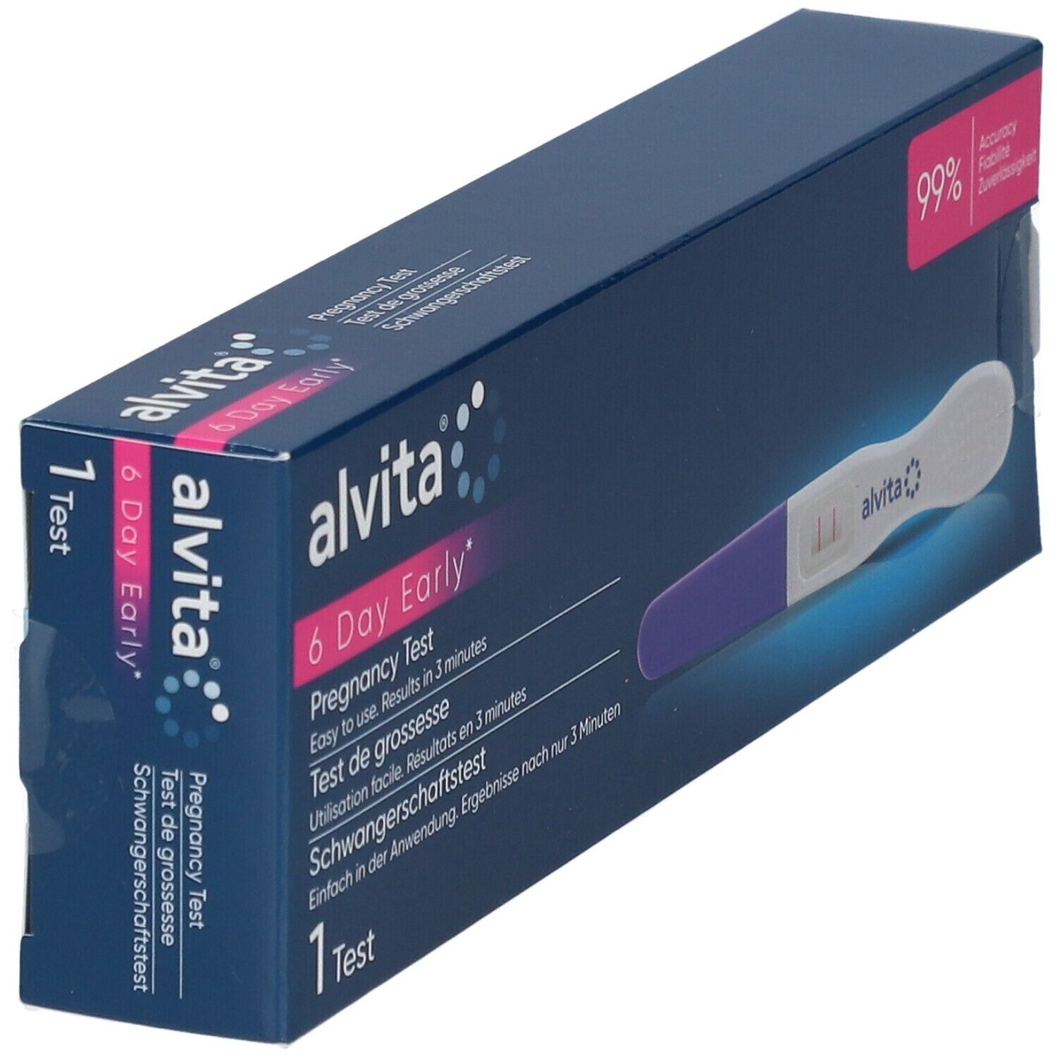 Alvita Pregnancy Test 1 Test | Early Detection Up to 6 Days Before
