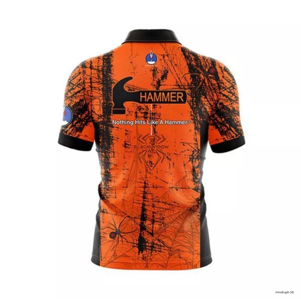 【新品】ボウリングウェア　ブラックウィドー　ハンマー　サイズM　オレンジ 新品】ボウリングウェア ブラックウィドー ハンマー サイズM オレンジ