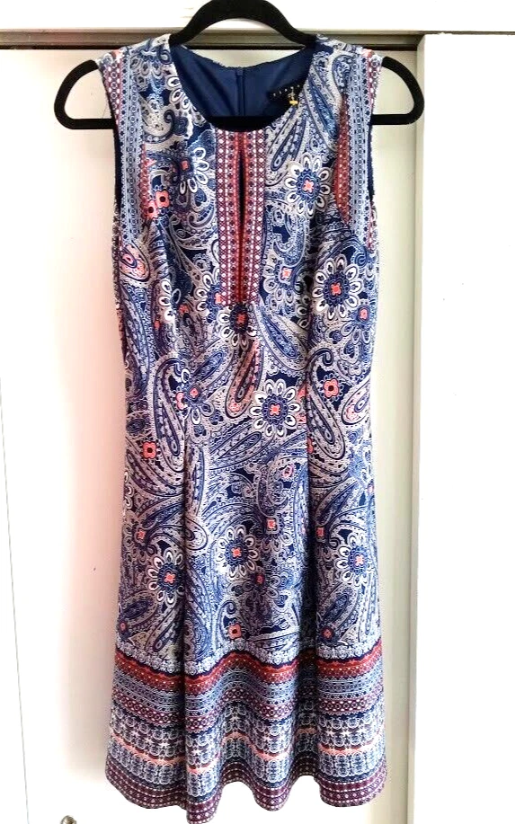 Tiana B Women's Summer Dress - Size 6 Sleeveless Made in USA - Floral & Paisley - Image 2 of 4