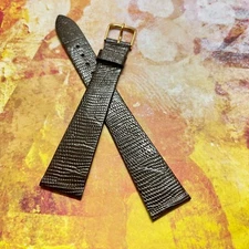 Single keeper 1950s NOS Long  20mm Genuine Lizard vintage watch strap watch band
