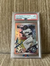 Evan White 2021 Topps Chrome Ben Baller Rose Gold Refractor Rookie RC PSA 9 /10