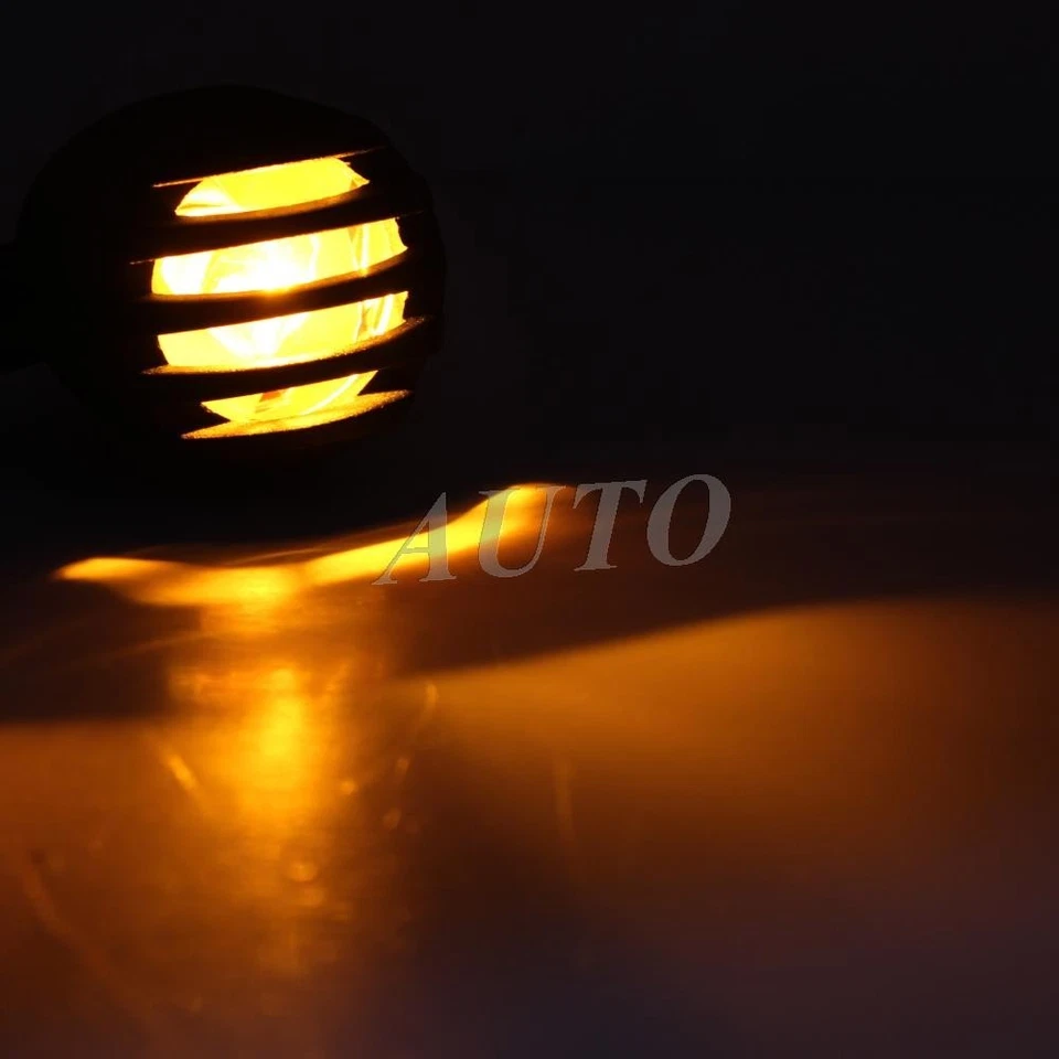 4x Black Front Rear Motorcycle Bobber Cafe Racer ATV Turn Signal Indicator Light - Image 4 of 4