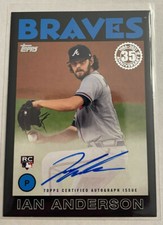 2021 Topps Update Ian Anderson 1986 Black Autograph Auto 86B-IA Card - /199