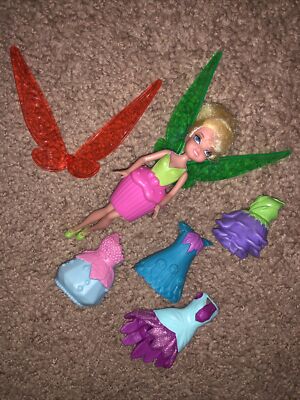 DISNEY TINKERBELL FAIRIES 4.5'' TINKER BELL MINI DOLL & CLOTHES ACCESSORIES LOT