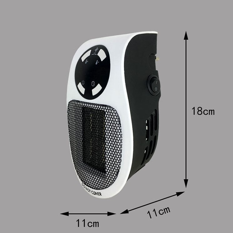 Electric Heater Plugin Wall Mount Portable White Fan Speed Remote