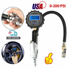 Digital Tire Inflator With Pressure Gauge 250 Psi Air Chuck For Truckcarbike