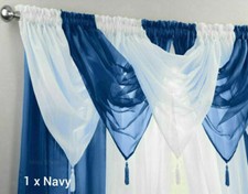 Luxury Plain Colours Voile Curtain Decorative Window Swag with Tassel £4.99 each