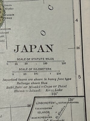 Antique Colorful 1908 Map Of Japan 11x15 Inches | eBay