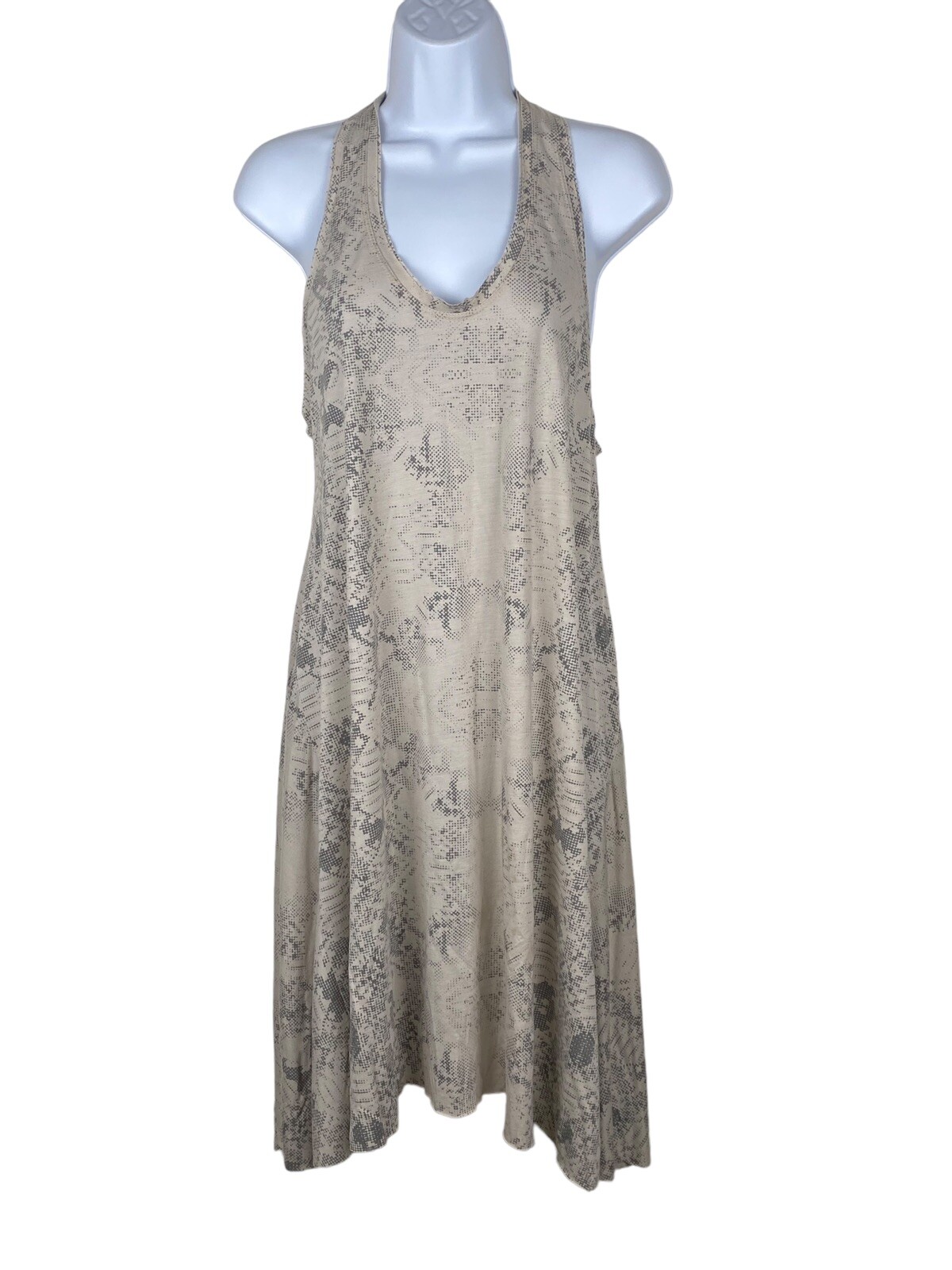 Rebecca Taylor Beige Snake Print Sleeveless Dress for Women XS Lightweight Casual