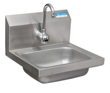 S/S Hand Sink w/Sensor Faucet, 1 Hole 1-7/8" Drain
